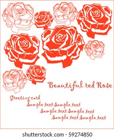 red rose greeting card