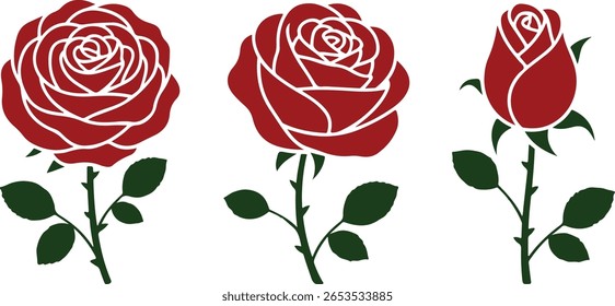 red Rose icon vector design with a white background