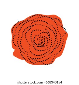 Red rose icon. Vector illustration