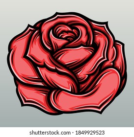 Rose-Illustration. Premium-Vektorgrafik