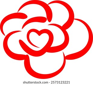 The red rose inside heart shape 36