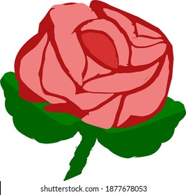 Red Rose Isolated Floral Vector