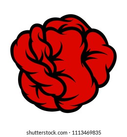 Red rose isolated on white background. Vector illustration.