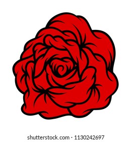 Rojo rosa aislado sobre fondo blanco. Ilustración vectorial.