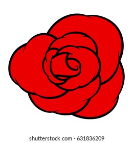 Red rose isolated on white background. Vector illustration.
