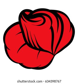 Red rose isolated on white background. Vector illustration.