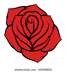 Rojo rosa aislado sobre fondo blanco. Ilustración vectorial.
