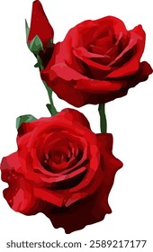 red rose leaves and branch vector68