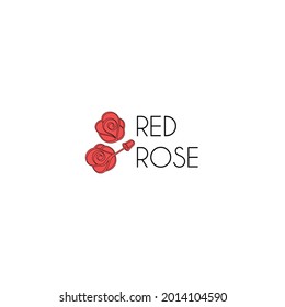 red rose logo , combination logo red rose, beauty logo