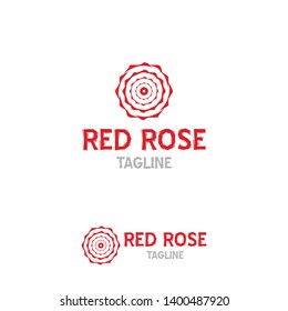 Red Rose Logo Design, Modern rose design concept, flat rose design