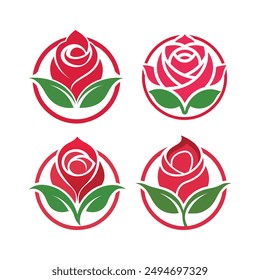 Red Rose Logo Icons Illustration - Ideal for T-shirt Design, Hoodie Design, Pillow Cover Design, and More