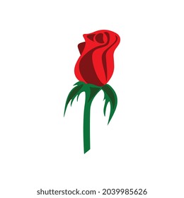 Red rose logo template. Flower beauty icon logotype design Vector illustration