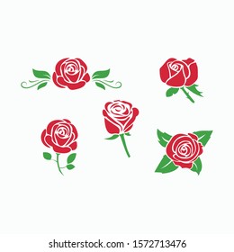 Red rose logo template Vector illustration
