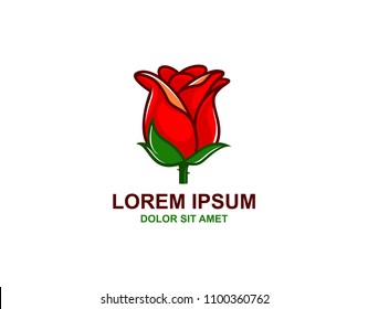 Red rose logo vector
