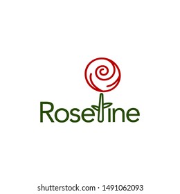 Red Rose Logo Vector Illustration Emblem Stock Vector 
