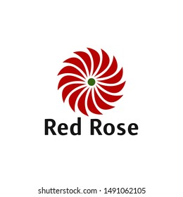 Red Rose Logo Vector Illustration Emblem Stock Vector 