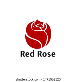 Red Rose Logo Vector Illustration Emblem Stock Vector 