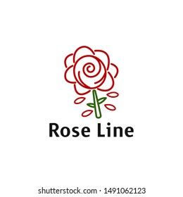 Red Rose Logo Vector Illustration Emblem Stock Vector 