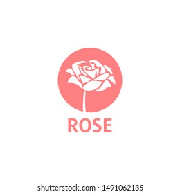 Red Rose Logo Vector Illustration Emblem Stock Vector 