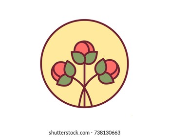 Red rose logo - Vector illustration