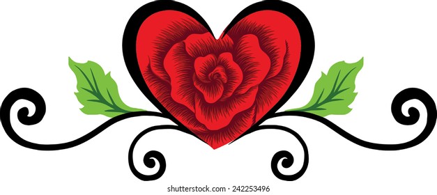 Red rose of love.Designs vector.