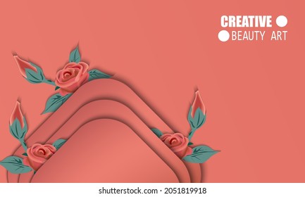 red rose minimalist background with free space text and product preview, fit for elegant,beauty,product,selling promotion,business etc