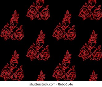 red rose on black background seamless 2