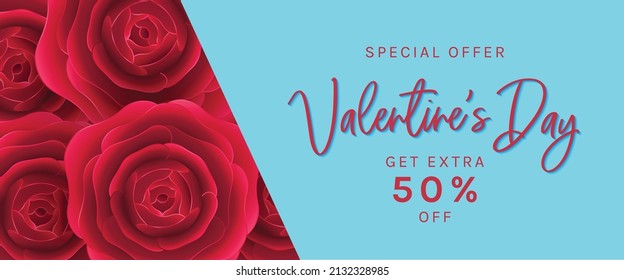 Red rose on blue background. Can be used for flyers,invitation,brochure,banners. Vector illustration.