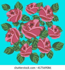 red rose on a blue background
