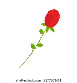 Rote Rose auf langen Stangen zur Verwendung im Web-Design