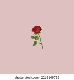 Red rose on a pink background. Seamless pattern. Previous illustration.