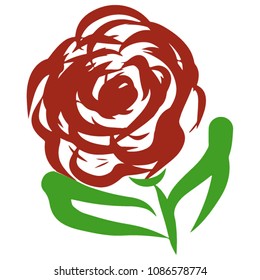 Red Rose on a white background