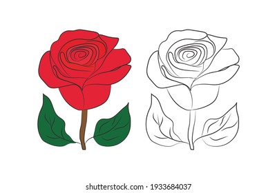Download Roses Coloring Book Hd Stock Images Shutterstock