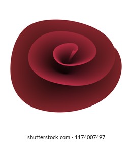 Red rose from paper on white background vector illustration flat desing