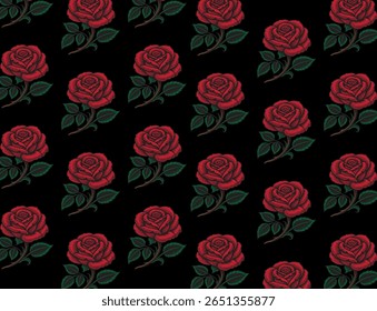 Red Rose Pattern designs art illustration