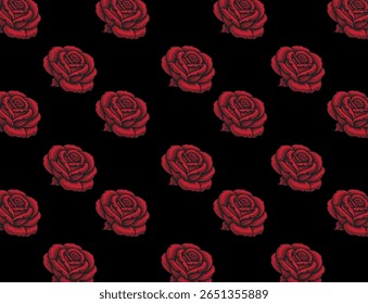 Red Rose Pattern designs art illustration