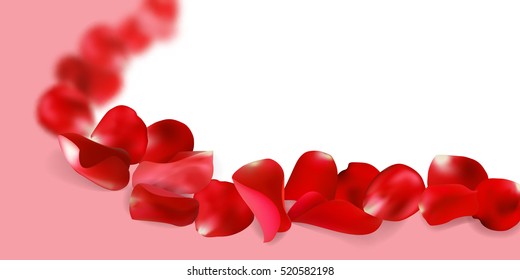 Red rose petals background, vector illustration.