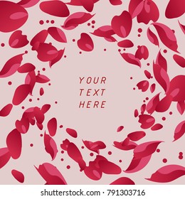 red rose petals falling in circle shape for greeting card,background,presentation,vector illustration ,valentine's day