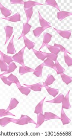 Red Rose Petals Falling Down. Isolated Vector illustration of Rose Petals. Flying Red Sakura Blossom Background. Design of Greeting or Invitation Card. 
