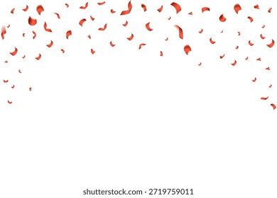 Pétalos rojos cayendo desde arriba creando una ilustración romántica de lluvia de confeti