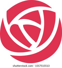 red rose with petals graphic vector