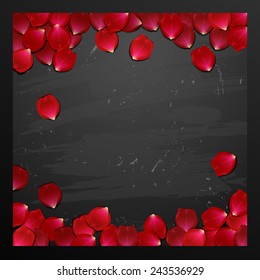 red rose petals . valentine`s card background 