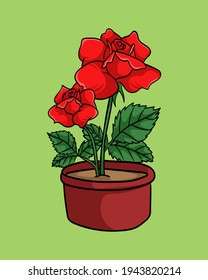 Rojo en una olla, ilustración vectorial de diseño