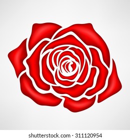 Red Rose realistic concept