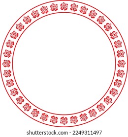 Red Rose Round Border Art Background Vector