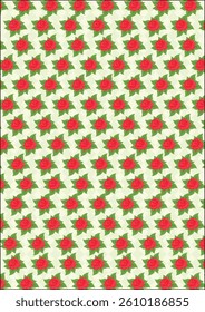 Red rose seamless pattern flower fabric wrapping vector