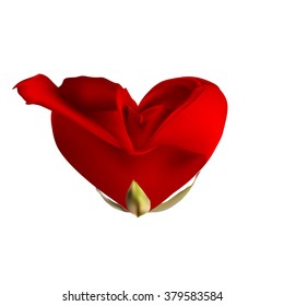 Red rose in the shape of heart. EPS 10 vector file included