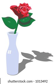 Red rose & simple vase vector. Shadow is on own layer, can be made non-visible with 1 click. All effects are pure vector, nothing AI-exclusive, so it should be usable as-is in Corel & Freehand.