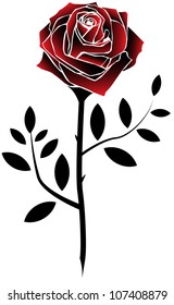 Red Rose Tattoo Style