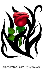 red rose tribal 